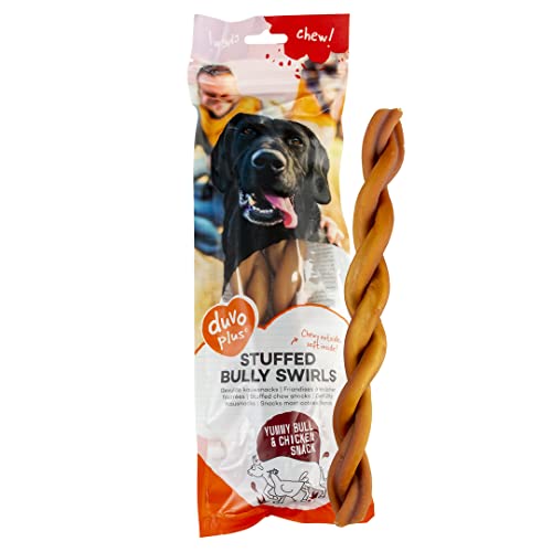 Chew! Bully Swirls, 25,4 cm, 2 Stück, außen hart, innen weich, Kau-Snack mit Rindersehne und Huhn, ohne Zuckerzusatz, ideal als Snack oder Belohnung für Hunde Chew! Bully Swirls, 25,4 cm, 2 Stück, außen hart, innen weich, Kau-Snack mit Rindersehne und Huhn, ohne Zuckerzusatz, ideal als Snack oder Belohnung für Hunde von Duvoplus