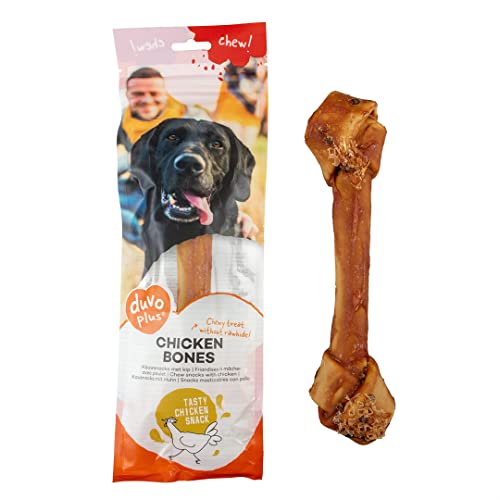 Chew! Hühnerknochen L – 25 cm – 1 Stück/160 g, leckeres Kauspielzeug ohne Rindsleder, ohne Zuckerzusatz, ideal als Snack oder Belohnung für Hunde von Duvoplus