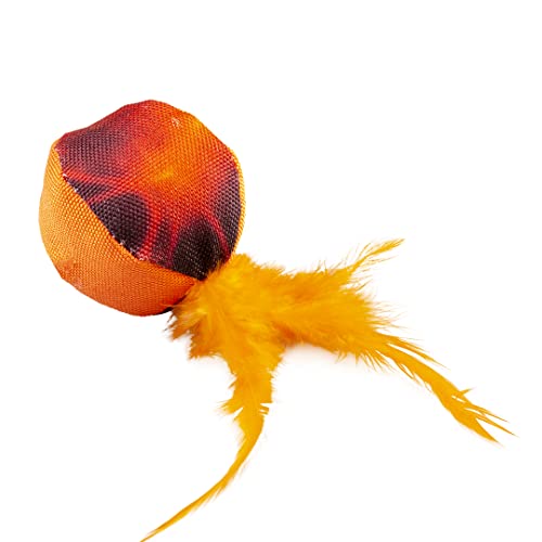 Duvoplus, Flash Ball mit Federn, 12 x 4 x 4,5 cm, Orange, Spielzeug, Orange, Katze von Duvoplus