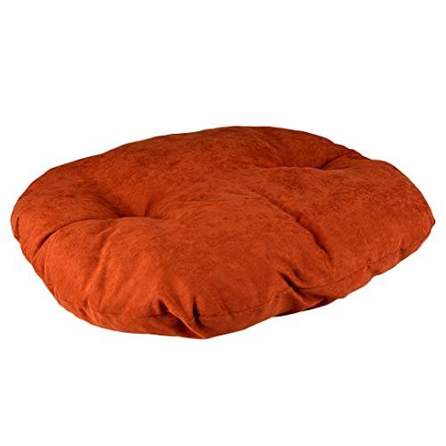 Duvoplus, Ovales Kissen, Velvet Copper S – 66 x 48 x 6 cm, rot, umweltfreundlich, Füllung 100% recycelt, Rutschfester Boden, bequemer und Warmer Schlafplatz für Hunde von Duvoplus