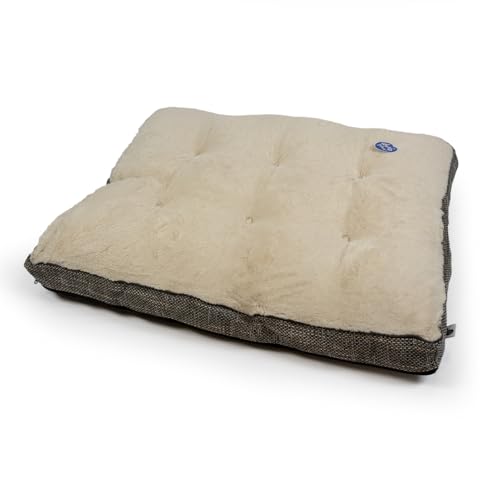 duvoplus Ergo Korb oval, Fleece, Größe L, 85 x 68 x 20 cm, Grau/Weiß von Duvoplus