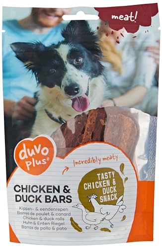 duvoplus, Meat! Huhn & Ente Riegel, 100 g – ± 9st, PetFood, Lebensmittel, Leckereien, Snack, Krokette, Kekse, Hund von Duvoplus