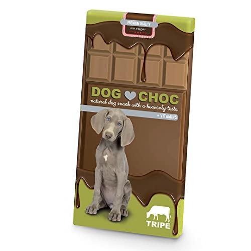 duvoplus, Dog Choc Tripes 100 Gramm, Leckerlis für Hunde, Schokoladentafel, ohne Zucker und ohne Kakao, leckerer Schokolatriegel für Ihren Hund, europäische Premium-Qualität duvoplus, Dog Choc Tripes 100 Gramm, Leckerlis für Hunde, Schokoladentafel, ohne Zucker und ohne Kakao, leckerer Schokolatriegel für Ihren Hund, europäische Premium-Qualität von duvoplus