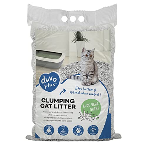 Klumpendes Katzenstreu mit Aloe Vera, 12 kg, absorbiert schnell, 100% Bentonit, EIN sehr feines und natürliches Granulat, 99,5% staubfrei, für saubere Pfoten, neutralisiert schlechte Gerüche Klumpendes Katzenstreu mit Aloe Vera, 12 kg, absorbiert schnell, 100% Bentonit, EIN sehr feines und natürliches Granulat, 99,5% staubfrei, für saubere Pfoten, neutralisiert schlechte Gerüche von Duvoplus