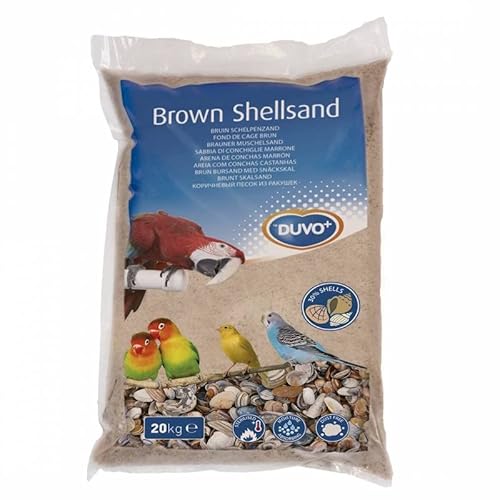 Duvoplus, Sand, braun, 20 kg, hochwertige Abdeckung für Muschelsand, Naturprodukt, staubfrei, absorbiert Schimmel, Anisduft, reich an Mineralien von Duvoplus