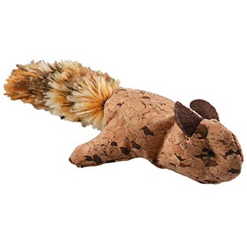 Duvoplus, Cork Eichhörnchen mit großem Plüschschwanz, 17 x 8 x 4 cm, Braun, Spielzeug, Braun, Katze von Duvoplus