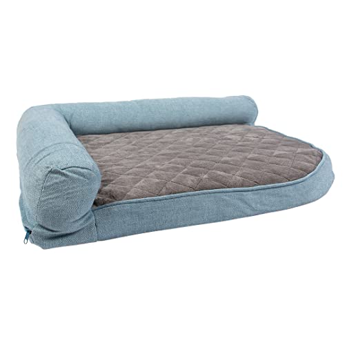 Duvoplus, Bett aus Schaumstoff, Tweed Sky, M – 100 x 72 x 21 cm, Blau/Schwarz, geradem Rand, Abnehmbarer Bezug mit Reißverschluss, Füllung aus Memory-Schaum Duvoplus, Bett aus Schaumstoff, Tweed Sky, M – 100 x 72 x 21 cm, Blau/Schwarz, geradem Rand, Abnehmbarer Bezug mit Reißverschluss, Füllung aus Memory-Schaum von Duvoplus
