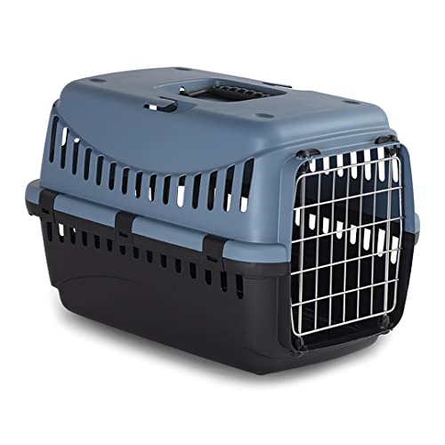 duvoplus, Gipsy Eco Transportbox aus Metall, L – 58 x 38 x 38 cm – max. 11 kg, Blau, Transport, Blau, Katze von Duvoplus