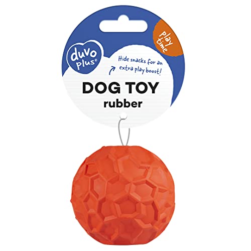 Duvoplus, Gummiball Hexagon Spender 6 x 6 x 6 cm, Rot, Spielzeug, Rot, Hund von Duvoplus