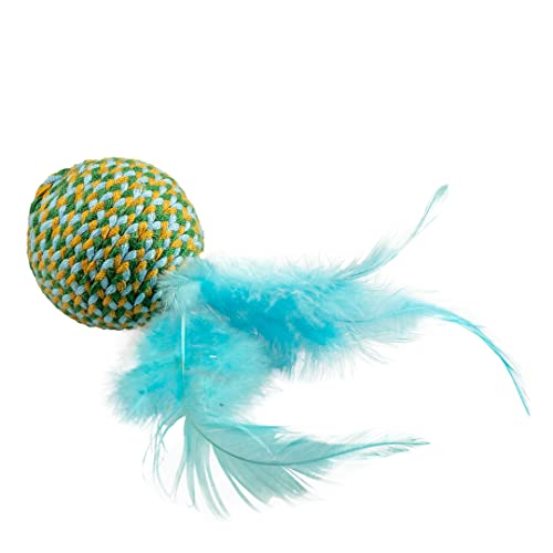 Duvoplus, Jolly Ball mit Federn, 18 x 4,5 x 4,5 cm, Blau, Spielzeug, Blau, Katze von Duvoplus