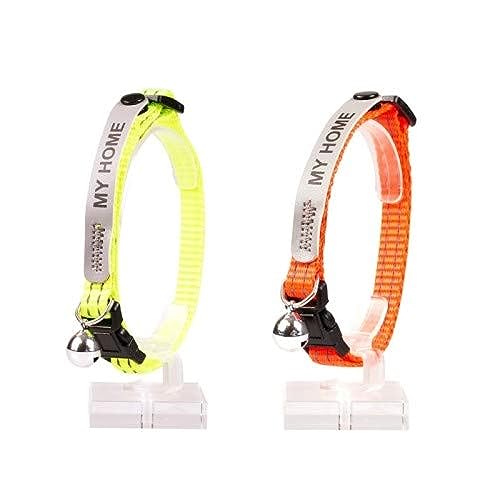 duvoplus, Katzenhalsband, reflektierend, Adresse, 20-30 cm/10 mm, Orange, anpassbar, reflektierend, optimale Sichtbarkeit im Dunkeln, Outdoor-Qualität, mit Sicherheitsvorrichtung, mit Glöckchen duvoplus, Katzenhalsband, reflektierend, Adresse, 20-30 cm/10 mm, Orange, anpassbar, reflektierend, optimale Sichtbarkeit im Dunkeln, Outdoor-Qualität, mit Sicherheitsvorrichtung, mit Glöckchen von Duvoplus