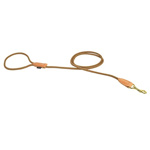 duvoplus, Leine aus robustem und weichem Nylon mit Leder-Finish, Produktreihe Explor Forest, Größe 135 cm/8 mm, Taupe, ideal für abenteuerliche Spaziergänge und Expeditionen von Duvoplus