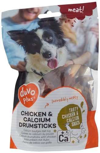 duvoplus, Meat! Hähnchenschenkel & Kalzium, 180 g – ± 13 st, Knochen reich an Calcium und mit Huhn, angereichert mit Kalzium, ohne Zuckerzusatz, Snack oder Belohnung für Hunde ab 6 Monaten von Duvoplus