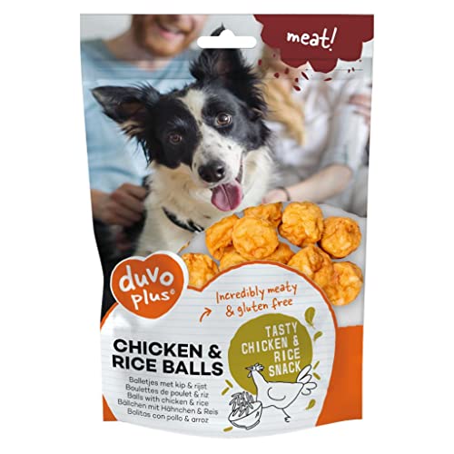 duvoplus, Meat! Huhn & Reis Knödel 180g - ± 40st, köstlicher Fleischsnack, ideal als Snack oder Belohnung für Hunde ab 6 Monaten, maximal 20% des täglichen Menüs, wiederverschließbare Verpackung von Duvoplus