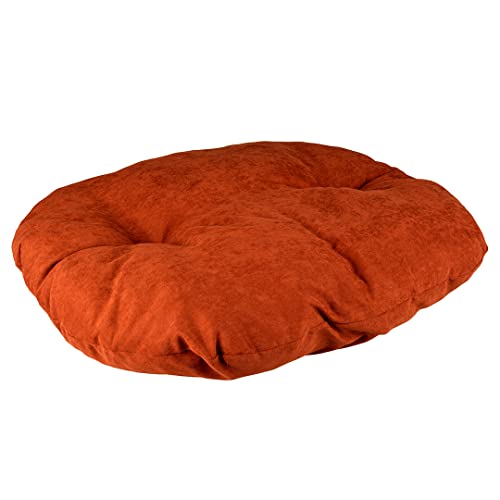 Duvoplus, Ovales Kissen, Velvet Copper XL – 125 x 82 x 9 cm, rot, ökologisch, Füllung 100% recycelt, Rutschfester Boden, bequemer und Warmer Schlafplatz für Hunde von Duvoplus