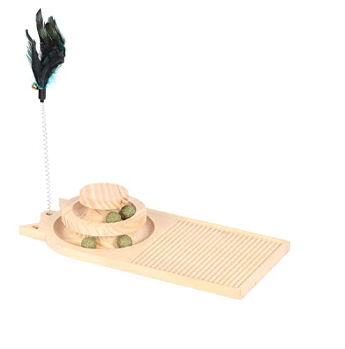 Duvoplus, Play n Scratch Cat Toy 40 x 19 x 8 cm, Holzfarbe, Spielzeug, Farbe Holz, Katze von Duvoplus