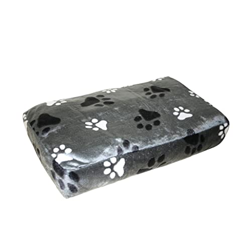 Duvoplus, Rechteckiges Kissen mit Pfotenabdruck, 80 x 55 x 10 cm, Grau, Dickes gefüttertes Kissen, extra weicher Bezug, mit geschütztem Reißverschluss, waschbar bei 30 °C Duvoplus, Rechteckiges Kissen mit Pfotenabdruck, 80 x 55 x 10 cm, Grau, Dickes gefüttertes Kissen, extra weicher Bezug, mit geschütztem Reißverschluss, waschbar bei 30 °C von Duvoplus