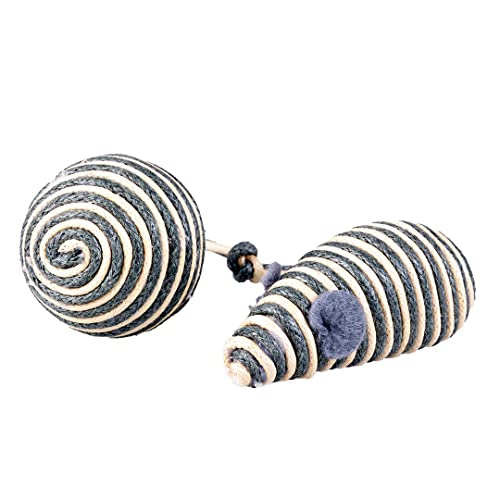 Duvoplus, Rope Maus und Ball 2 Stück – 17,5 x 3,5 x 2,5 cm, Grau, Spielzeug, Grau, Katze Duvoplus, Rope Maus und Ball 2 Stück – 17,5 x 3,5 x 2,5 cm, Grau, Spielzeug, Grau, Katze von Duvoplus