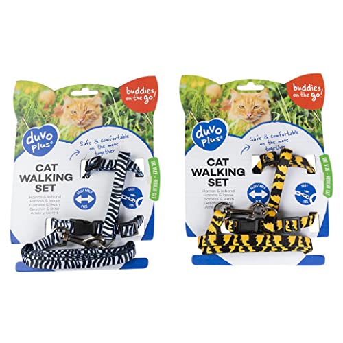 duvoplus, Set mit Spaziergängen für Katzen, Zoo, 20 – 35 cm/10 mm – 125 cm, zufällige Farben, bequem und anpassbar an die Größe Ihrer Katze, einfach zu bedienen, Outdoor-Qualität, Leine + Halsband duvoplus, Set mit Spaziergängen für Katzen, Zoo, 20 – 35 cm/10 mm – 125 cm, zufällige Farben, bequem und anpassbar an die Größe Ihrer Katze, einfach zu bedienen, Outdoor-Qualität, Leine + Halsband von Duvoplus