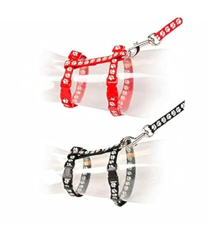 duvoplus, Set für Spaziergänge, große Katze, 30-50 cm / 12 mm - 125 cm, Schwarz/Rot, bequem und anpassbar an die Größe Ihrer Katze, einfach zu bedienen, Outdoor-Qualität, Leine + Halsband duvoplus, Set für Spaziergänge, große Katze, 30-50 cm / 12 mm - 125 cm, Schwarz/Rot, bequem und anpassbar an die Größe Ihrer Katze, einfach zu bedienen, Outdoor-Qualität, Leine + Halsband von Duvoplus