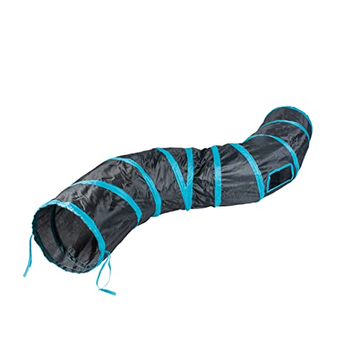 duvoplus, Spieltunnel Snake 122 x 25 cm, Blau/Schwarz, Spielzeug, Blau/Schwarz, Katze von Duvoplus