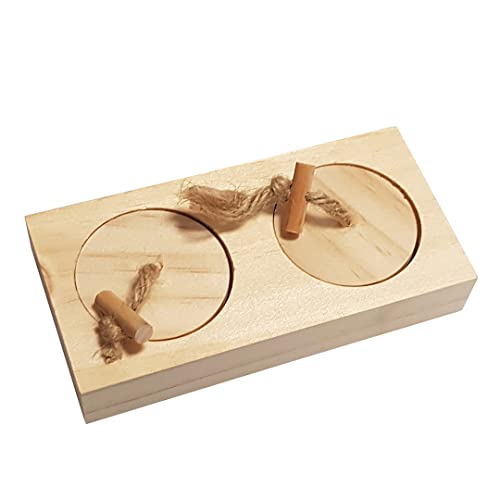 duvoplus, Sniffle'n Snack Puzzle aus Holz, 12 x 6 x 2,5 cm, Spiel- und Leckerli-Puzzle, hergestellt aus hochwertigem Holz, stimuliert den natürlichen Instinkt des Nagens für Kaninchen und Nagetiere von Duvoplus