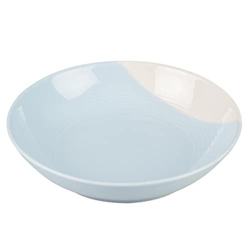 duvoplus, Stone Grace Teller 500 ml – 18,5 x 18,5 x 4,5 cm blau/weiß, hochwertige glasierte Keramik, robust und stabil, für Nassfutter, Trockenfutter und Wasser, spülmaschinenfest von Duvoplus