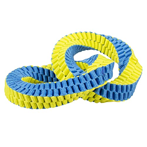 duvoplus, Supa` Nylon Double Hoop 20 x 13 cm Blau/Gelb, Spielzeug, Blau/Gelb, Hund von Duvoplus