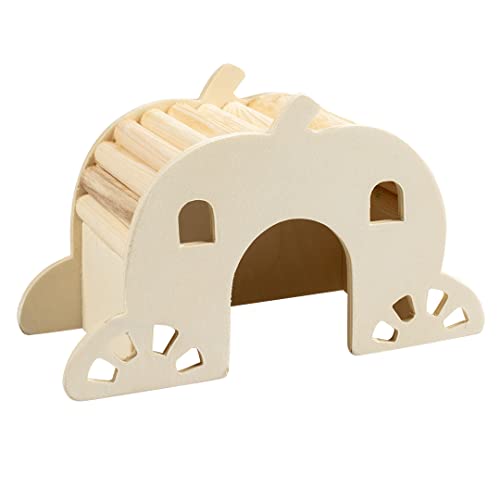 duvoplus Holzhaus mit Brücke S – 15 x 7 x 9 cm, Braun von Duvoplus