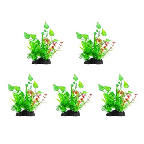 Duyeuau 5 x realistische Wassergras-Aquarien, Dekoration, künstliche PVC-Wasserpflanze für verschiedene Aquarien, Landschaften, Fische Duyeuau 5 x realistische Wassergras-Aquarien, Dekoration, künstliche PVC-Wasserpflanze für verschiedene Aquarien, Landschaften, Fische von Duyeuau