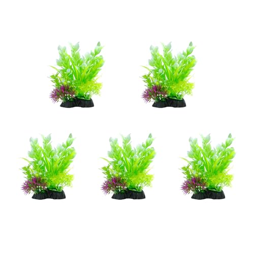 Duyeuau 5 x realistische Wassergras-Aquarien, Dekoration, künstliche PVC-Wasserpflanze für verschiedene Aquarien, Landschaften, Fische von Duyeuau