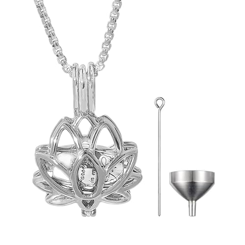 Duyeuau Ausgehöhlte Blumenanhänger, Haustierurnen-Halskette für Hunde, Asche, Gedenkstätten, Schmuck, Haustier-Asche-Halskette Duyeuau Ausgehöhlte Blumenanhänger, Haustierurnen-Halskette für Hunde, Asche, Gedenkstätten, Schmuck, Haustier-Asche-Halskette von Duyeuau
