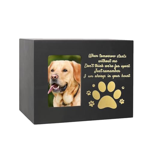 Duyeuau Handcraft Gedenkurne aus Holz für Hunde und Katzen, Asche mit Engelsfigur aus Kunstharz und Tasche für verlorene Haustiere Duyeuau Handcraft Gedenkurne aus Holz für Hunde und Katzen, Asche mit Engelsfigur aus Kunstharz und Tasche für verlorene Haustiere von Duyeuau