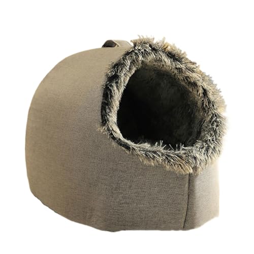 Duyeuau Weiches, durchlässiges Haustierbett für kleine Tiere, warmes Bett, Haus für kaltes Wetter, Höhle für kleine Haustiere, drinnen Duyeuau Weiches, durchlässiges Haustierbett für kleine Tiere, warmes Bett, Haus für kaltes Wetter, Höhle für kleine Haustiere, drinnen von Duyeuau