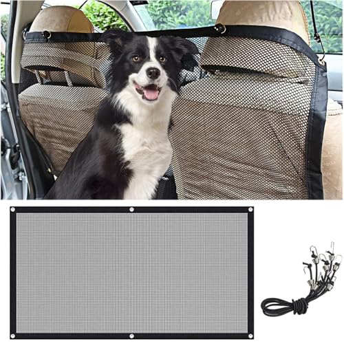 DvBCNMe Hundenetz Auto Kofferraum, 75 X 115 cm Trennnetz Für Hunde Im Auto Mit 4 Eisenhaken, Hundegitter Auto Kofferraum, Sicherheitsnetz Für Haustiere, Ideal Für Reisen Mit Hund von DvBCNMe