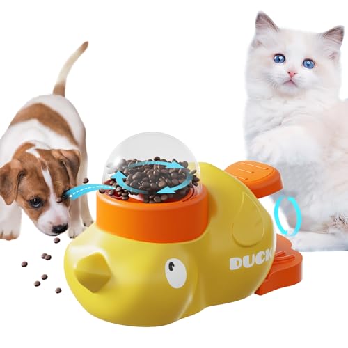 Dwafill Interaktive Futterspender, Hundespielzeug Intelligenz, Slow Feeder Katze, Slow Feeder Katze (Gelbe Ente) von Dwafill