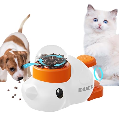 Dwafill Interaktive Futterspender, Hundespielzeug Intelligenz, Slow Feeder Katze, Slow Feeder Katze (Weiße Ente) von Dwafill