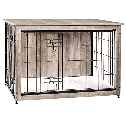 DWANTON Große Hundebox mit Kissen, Hundehütte aus Holz, Greige, 97,8 cm L DWANTON Große Hundebox mit Kissen, Hundehütte aus Holz, Greige, 97,8 cm L von Dwanton
