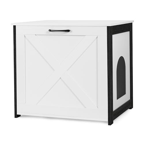 Dwanton Katzentoilette, versteckt, Katzentoilette, wendbarer Eingang kann auf der linken oder rechten Seite sein, Innenschrank, Holz-Waschraum, Beistelltisch, Nachttisch, Weiß, 60 cm L Dwanton Katzentoilette, versteckt, Katzentoilette, wendbarer Eingang kann auf der linken oder rechten Seite sein, Innenschrank, Holz-Waschraum, Beistelltisch, Nachttisch, Weiß, 60 cm L von Dwanton