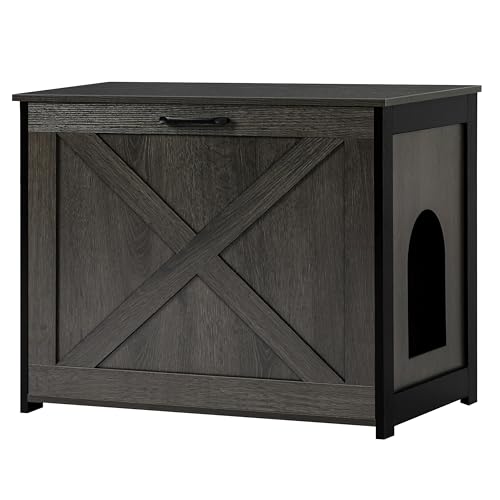 Dwanton Katzentoilette, versteckt, Katzentoilette, wendbarer Eingang kann auf der linken oder rechten Seite sein, Innenschrank, Holz-Waschraum, Beistelltisch, Nachttisch, Dunkelgrau, 70,1 cm L Dwanton Katzentoilette, versteckt, Katzentoilette, wendbarer Eingang kann auf der linken oder rechten Seite sein, Innenschrank, Holz-Waschraum, Beistelltisch, Nachttisch, Dunkelgrau, 70,1 cm L von Dwanton