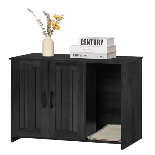 Dwanton Katzentoilette, versteckte Katzentoilette, Möbel, mit Kratzmatte, für den Innenbereich, passend für die meisten Katzentoiletten, 80 cm L x 50 cm B x 55 cm H, Dunkelgrau Dwanton Katzentoilette, versteckte Katzentoilette, Möbel, mit Kratzmatte, für den Innenbereich, passend für die meisten Katzentoiletten, 80 cm L x 50 cm B x 55 cm H, Dunkelgrau von Dwanton