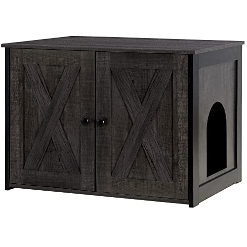 Dwanton Katzentoilette, versteckte Katzentoilette, wendbarer Eingang kann auf der linken oder rechten Seite sein, Katzen-Waschraum aus Holz, für den Innenbereich, Dunkelgrau, 70 cm Dwanton Katzentoilette, versteckte Katzentoilette, wendbarer Eingang kann auf der linken oder rechten Seite sein, Katzen-Waschraum aus Holz, für den Innenbereich, Dunkelgrau, 70 cm von Dwanton