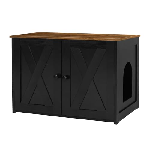 Dwanton Katzentoilette, versteckte Katzentoilette, wendbarer Eingang kann auf der linken oder rechten Seite sein, Katzen-Waschraum aus Holz, für den Innenbereich, Schwarz und Warmbraun, 70 cm Dwanton Katzentoilette, versteckte Katzentoilette, wendbarer Eingang kann auf der linken oder rechten Seite sein, Katzen-Waschraum aus Holz, für den Innenbereich, Schwarz und Warmbraun, 70 cm von Dwanton