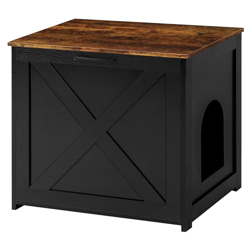 Dwanton Katzentoilette Möbel versteckt, Katzentoilette, wendbarer Eingang kann auf der linken oder rechten Seite sein, Innenschrank, Holz-Waschraum, Nachttisch, Schwarz und rustikales Braun, 59,9 cm L Dwanton Katzentoilette Möbel versteckt, Katzentoilette, wendbarer Eingang kann auf der linken oder rechten Seite sein, Innenschrank, Holz-Waschraum, Nachttisch, Schwarz und rustikales Braun, 59,9 cm L von Dwanton