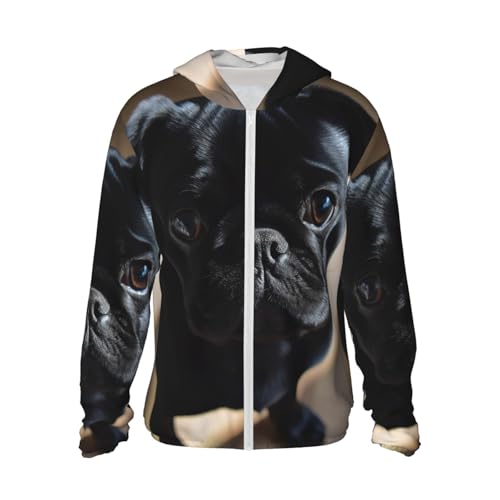 Black Pug Hunde-Kapuzenjacke mit Kapuze, durchgehender Reißverschluss, langärmelig, mit Taschen, für draußen, Schwarz, Größe L Black Pug Hunde-Kapuzenjacke mit Kapuze, durchgehender Reißverschluss, langärmelig, mit Taschen, für draußen, Schwarz, Größe L von Dwrepo