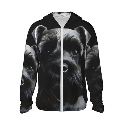 Black Schnauzer Hund Sonnenschutz Hoodie Jacke Full Zip Langarm Sonnenshirt mit Taschen für Outdoor, Schwarz, XXL Black Schnauzer Hund Sonnenschutz Hoodie Jacke Full Zip Langarm Sonnenshirt mit Taschen für Outdoor, Schwarz, XXL von Dwrepo