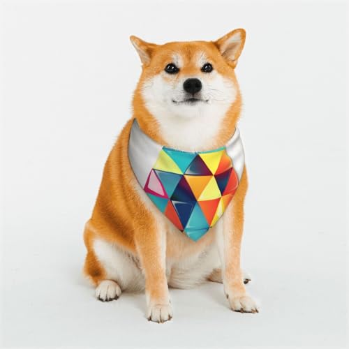 Buntes Dreieckstuch für Hunde, groß, verstellbar, dreieckig, doppelt, wendbar, waschbar, für mittelgroße und große Hunde, Welpen, Katzen, Geschenk Buntes Dreieckstuch für Hunde, groß, verstellbar, dreieckig, doppelt, wendbar, waschbar, für mittelgroße und große Hunde, Welpen, Katzen, Geschenk von Dwrepo