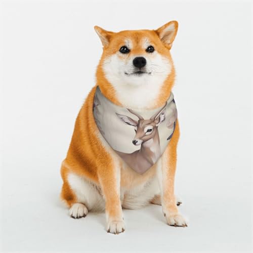 Hundehalstuch, Hirschvögel mit Blumen, groß, verstellbar, dreieckig, doppelt, wendbar, waschbar, für mittelgroße und große Hunde, Welpen, Katzen, Geschenk Hundehalstuch, Hirschvögel mit Blumen, groß, verstellbar, dreieckig, doppelt, wendbar, waschbar, für mittelgroße und große Hunde, Welpen, Katzen, Geschenk von Dwrepo