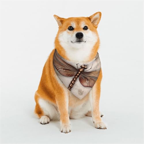 Hundehalstuch, Libellenmotiv, verstellbar, dreieckig, doppelt, wendbar, waschbar, für mittelgroße und große Hunde, Welpen, Katzen, Geschenk Hundehalstuch, Libellenmotiv, verstellbar, dreieckig, doppelt, wendbar, waschbar, für mittelgroße und große Hunde, Welpen, Katzen, Geschenk von Dwrepo