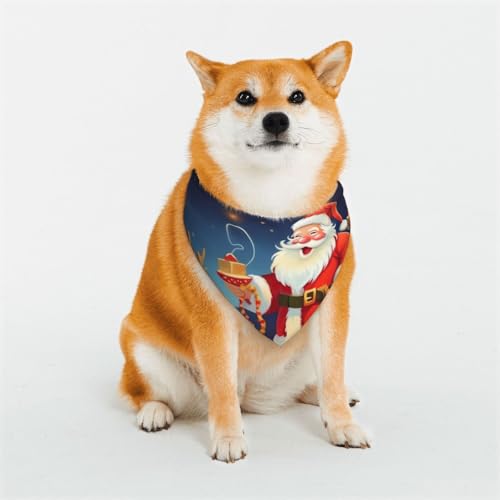 Hundehalstuch, Motiv: Frohe Weihnachten, Schneemann, groß, verstellbar, dreieckig, doppelt, wendbar, waschbar, für mittelgroße und große Hunde, Welpen, Katzen, Geschenk Hundehalstuch, Motiv: Frohe Weihnachten, Schneemann, groß, verstellbar, dreieckig, doppelt, wendbar, waschbar, für mittelgroße und große Hunde, Welpen, Katzen, Geschenk von Dwrepo